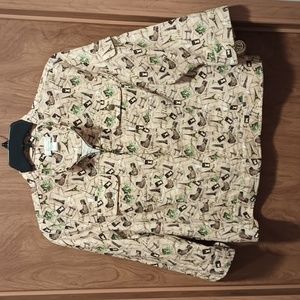 Christopher & Banks London Rome Paris Linen Blend Zip Up Jacket XL